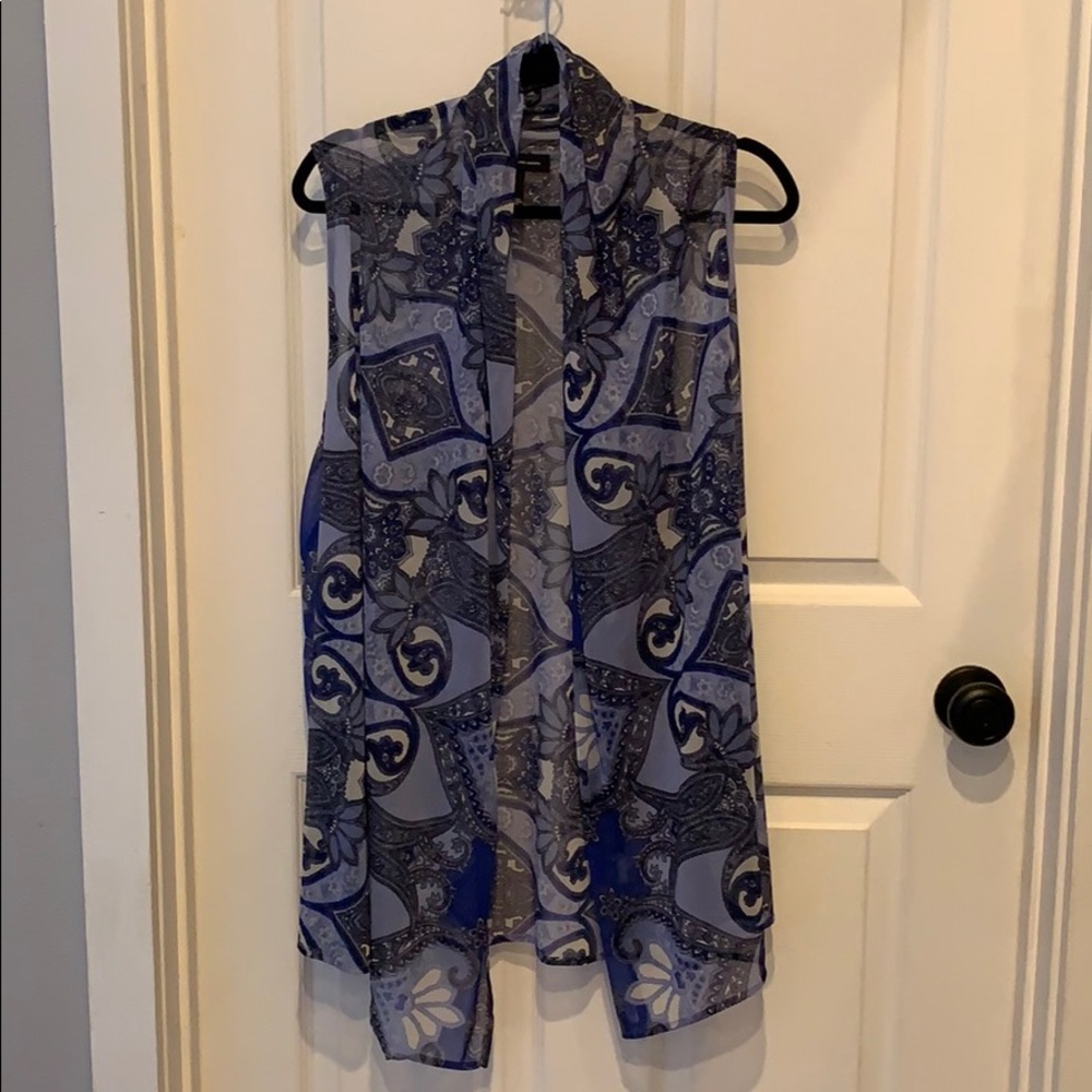 Sleeveless Tunic Fun Blue & White -XL Lightweight